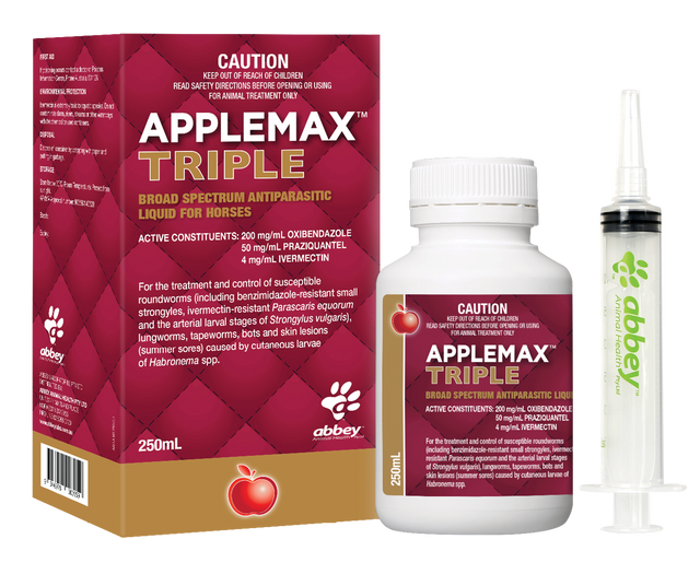 Applemax™ Triple Broad Spectrum Antiparasitic Liquid for Horses 250ML