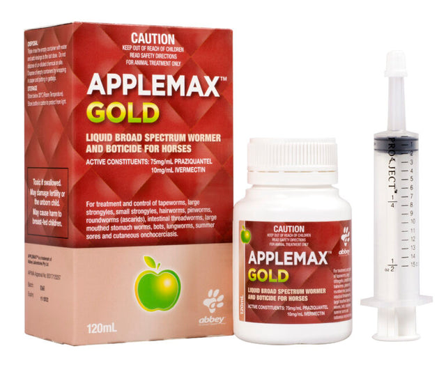 APPLEMAX™ GOLD Liquid Broad Spectrum Wormer and Boticide for Horses 12 ...
